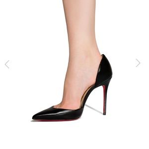 IRIZA LOUBOUTINS 100 black leather size 40.5